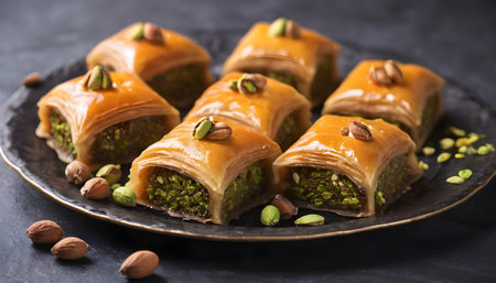 delights Baklava with pistachio and honeyの素材