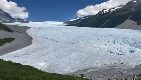 View on glacier. Hiking to glacierの素材