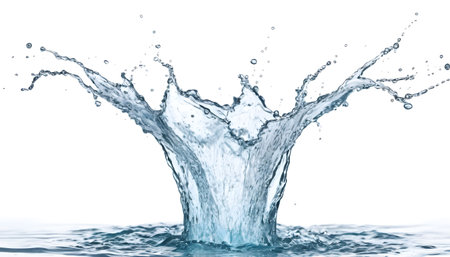 water splash isolated on white backgroundの素材