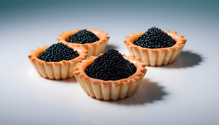 Tartlets with Sturgeon Black caviarの素材