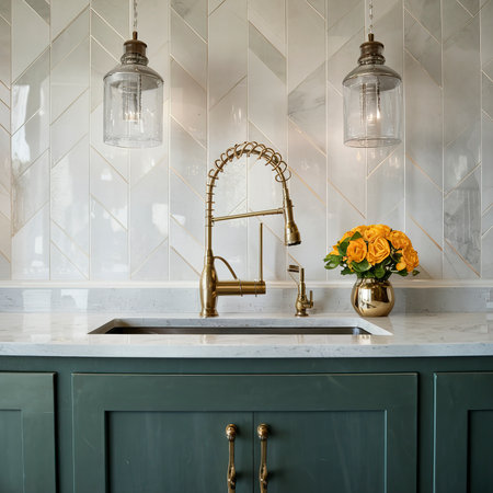 Golden kitchen faucet interior designの素材
