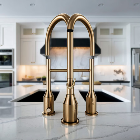 Golden kitchen faucet interior designの素材