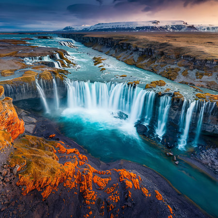 Haifoss waterfall in Icelandの素材