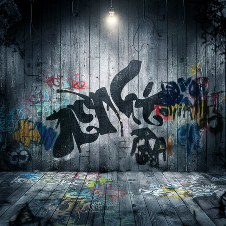 Grunge greay wooden textured backgroundの素材