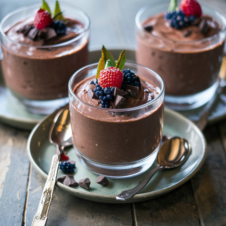Homemade organic avocado chocolate mousseの素材