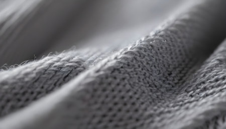 blurry grey knit fabric backgroundの素材