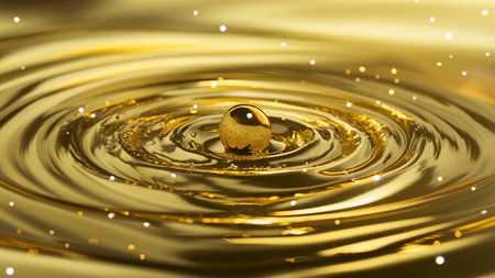 Abstract of gold glitter bright ripple background for christmas holiday decorationの素材