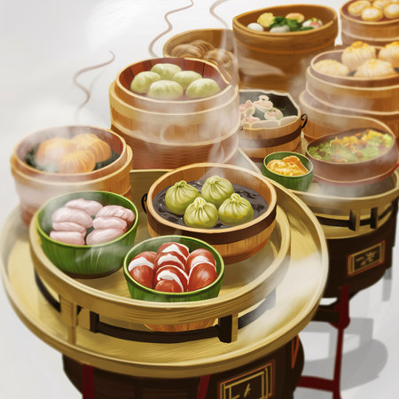 Dim sum is a Chinese cuisineの素材