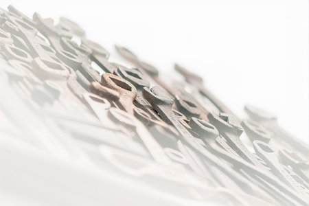 Old box wrenches isolated on white backgroundの素材