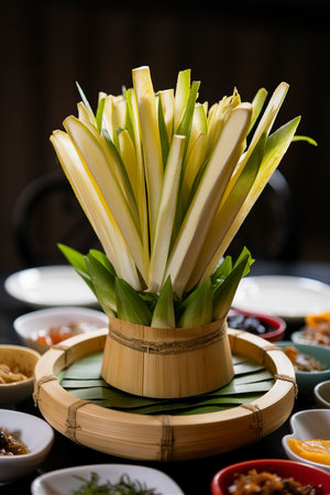 Lemon Grass Slice on bambooの素材