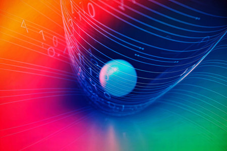 An abstract image featuring a glowing globe surrounded by interconnected data streams and numerical...