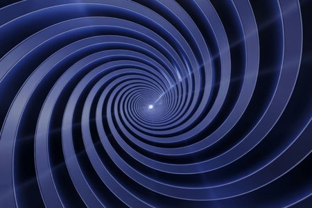 A captivating image of an abstract spiral pattern in varying shades of blue, creating a mesmerizing...