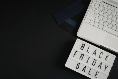 Black friday sale promotion on laptop and mobile