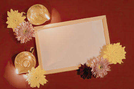 Diwali celebration with diyas and flowers