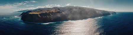 Serene island surrounded by calm ocean waters under clear blue sky