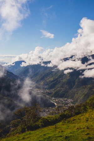 Valley in the highlands of Ecuadorの写真素材