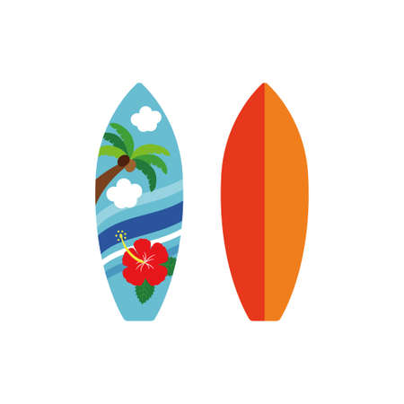 Clip art of two surfboards with a patternのイラスト素材