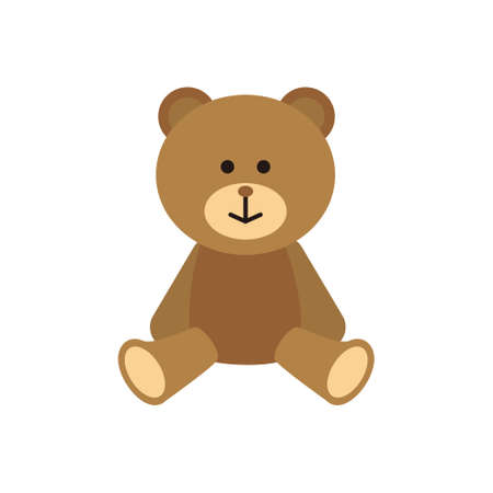 Flat and simple teddy bear illustration materialのイラスト素材