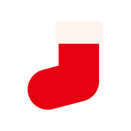 Simple and flat Christmas stocking illustration materialのイラスト素材