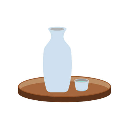 Simple and flat sake illustration materialのイラスト素材
