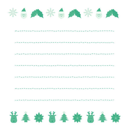 Christmas colorful and cute illustration notepad materialのイラスト素材