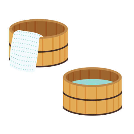 Illustration material of simple and flat bathtubのイラスト素材