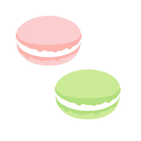 Cute and simple macaroon illustration materialのイラスト素材