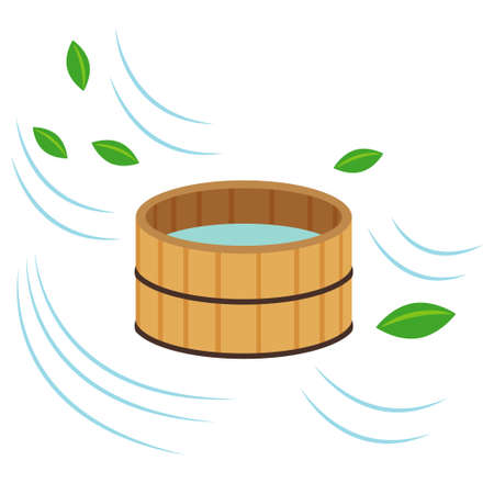 Illustration material of simple and flat bathtubのイラスト素材