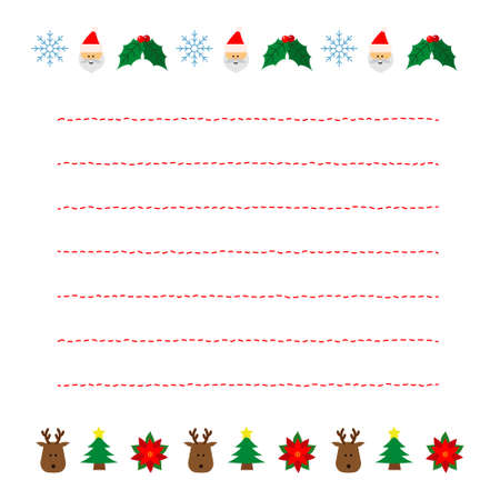 Christmas colorful and cute illustration notepad materialのイラスト素材