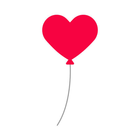 Pink flat heart balloon illustration materialのイラスト素材