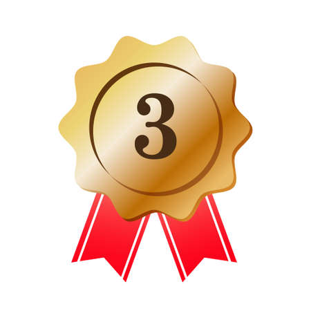 Bronze gradation second place medal materialのイラスト素材