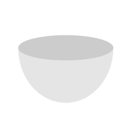 Illustration material of simple and flat stainless steel bowlのイラスト素材
