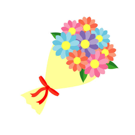 Simple and flat bouquet illustration materialのイラスト素材