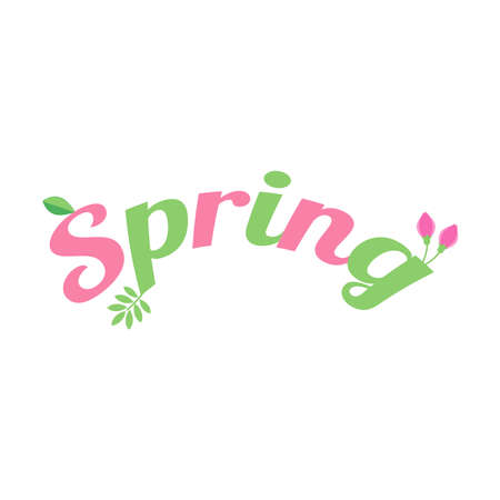 Simple and flat Spring  materialのイラスト素材