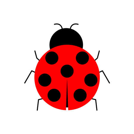 Flat and simple ladybugs illustration materialのイラスト素材