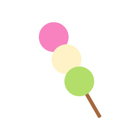 Flat and simple three-color dumpling illustration materialのイラスト素材