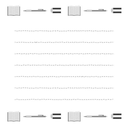 Simple and flat stationery illustration set materialのイラスト素材