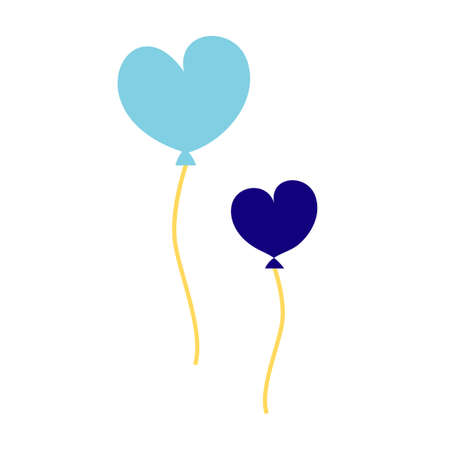 Simple and flat heart balloon materialのイラスト素材