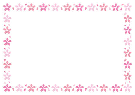 Simple and flat cherry blossom frame materialのイラスト素材