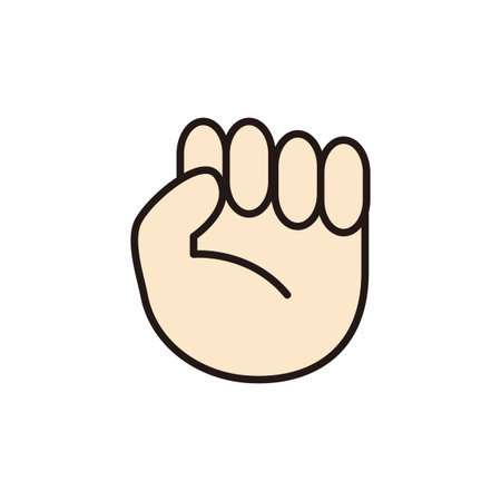 Simple and flesh-colored finger illustration materialのイラスト素材