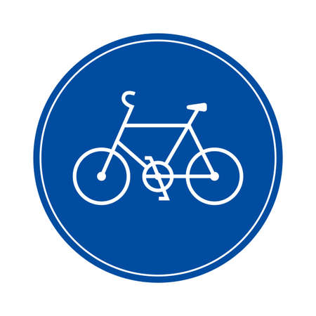 Simple and blue bicycle sign materialのイラスト素材