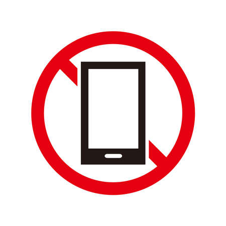 Mark material for prohibiting the use of mobile phonesのイラスト素材