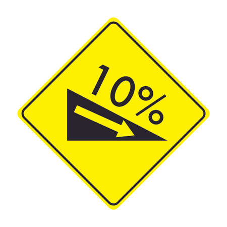 Simple and flat sign material with steep descentのイラスト素材