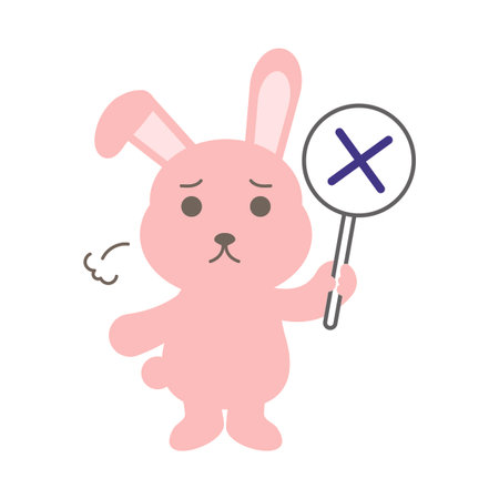 Simple and flat rabbit illustration materialのイラスト素材