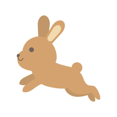 Simple and flat rabbit illustration materialのイラスト素材