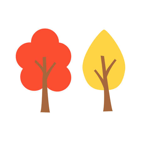 Simple and flat autumn leaves illustrationのイラスト素材