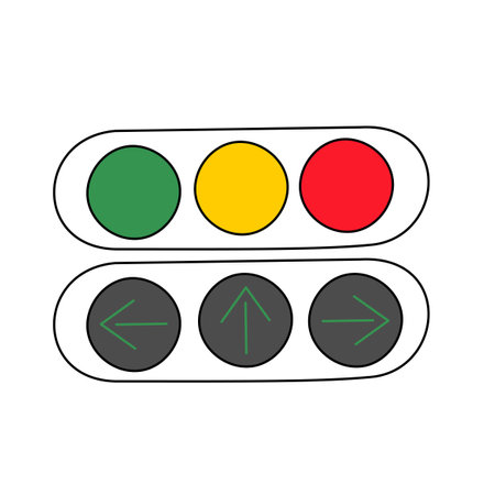 Rough hand drawn illustration of a traffic lightのイラスト素材
