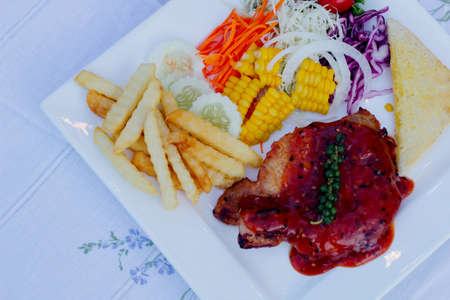 chicken steakの写真素材