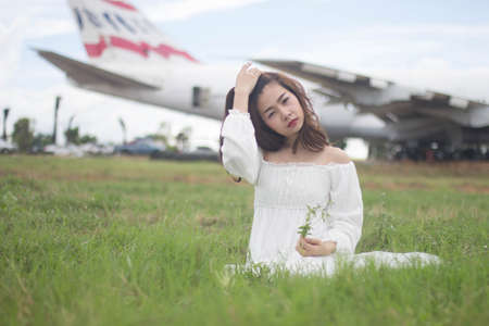 woman dress whiteの写真素材