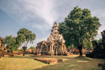 panomwan ancient castle at thailandの写真素材